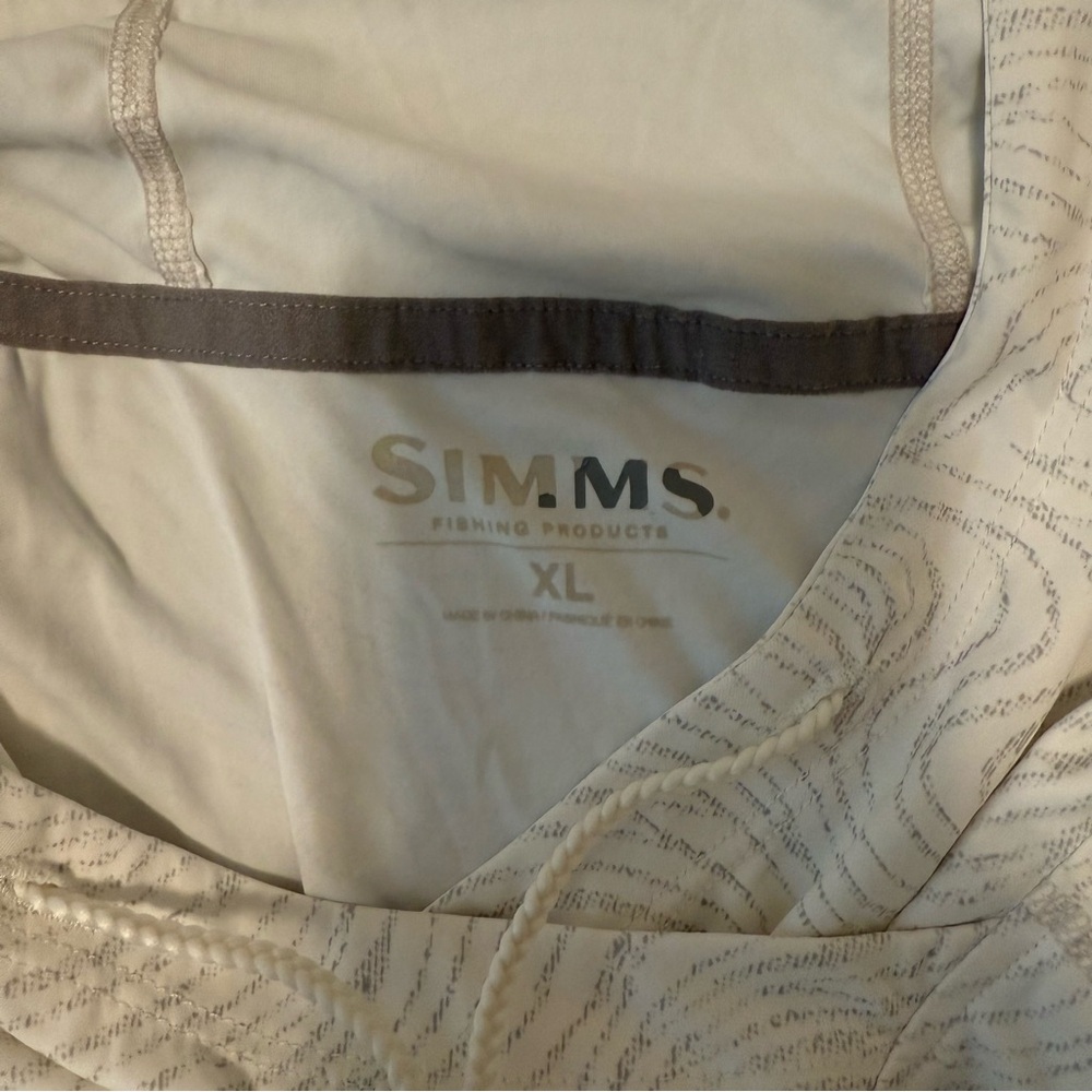 Simms White Water Ripple Patterned Sun Hoodie/Shi… - image 5